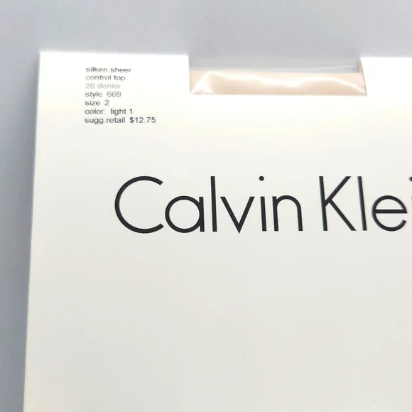 New Calvin Klein Silken Sheer Control Top Hose in Color Light 1 - 2 Pair - Picture 3 of 7